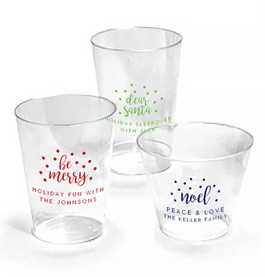 Personalized Confetti Dot Clear Plastic Cups